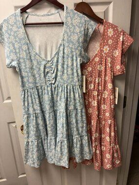 No Boundaries Peasant Dresses NWT Floral Print Size L (11-13)